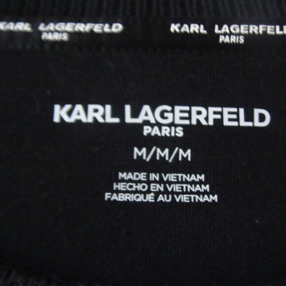 NWT Karl Lagerfeld Paris Pin Sweatshirt Women's Black Fleece, Size M - Picture 11 of 13